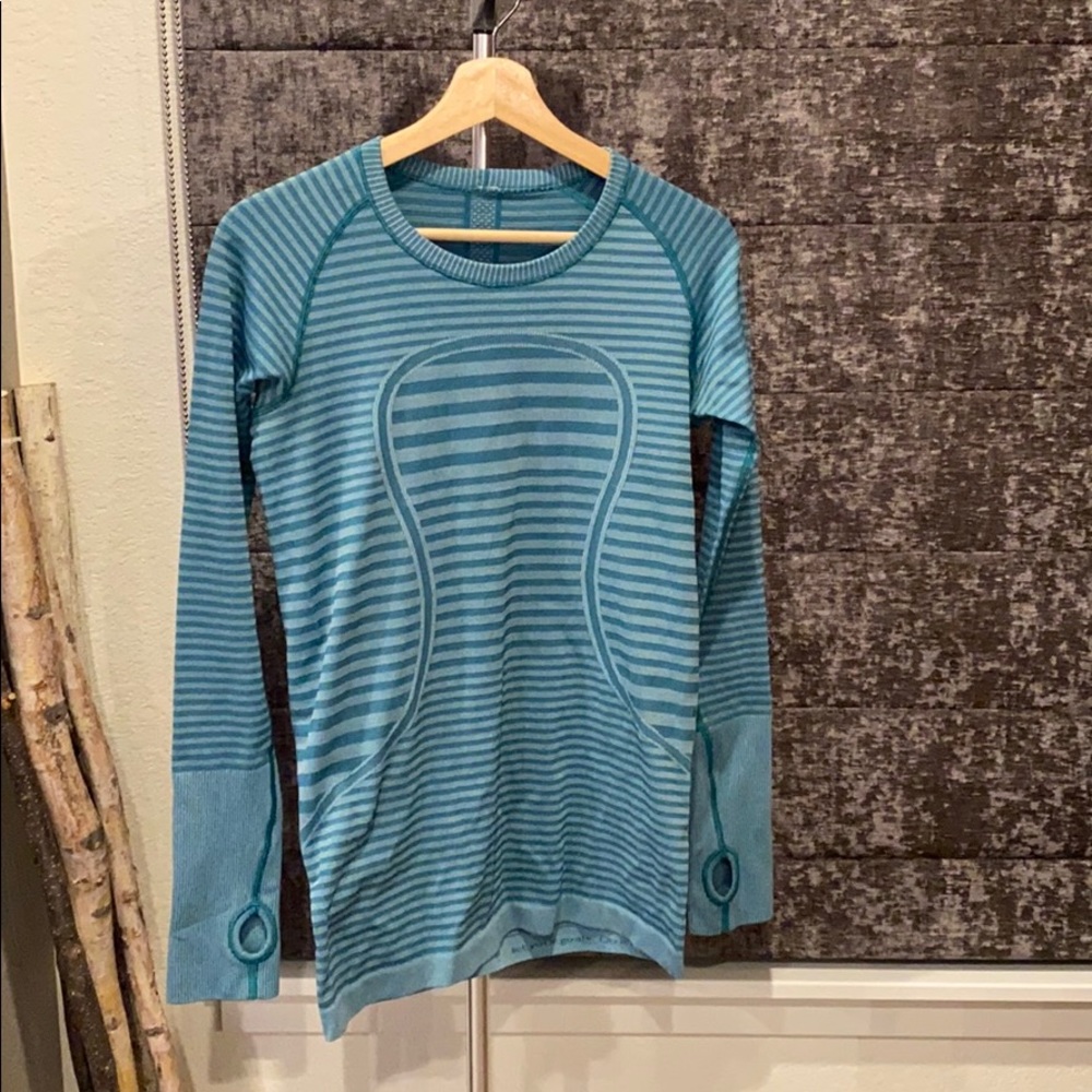 Lululemon run swiftly Lucy stripe long sleeve